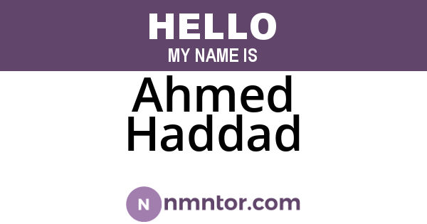 Ahmed Haddad