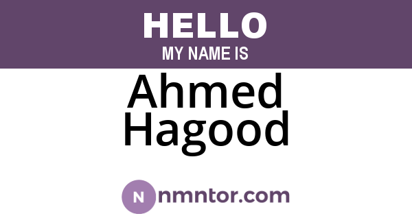 Ahmed Hagood