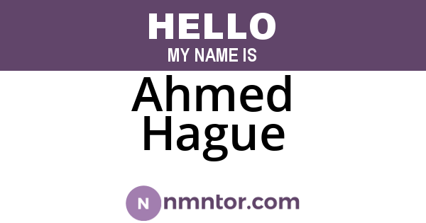 Ahmed Hague