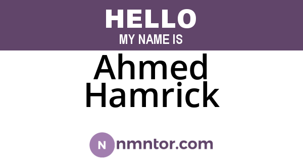 Ahmed Hamrick
