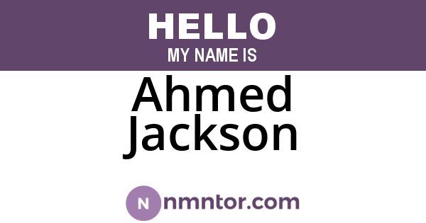 Ahmed Jackson