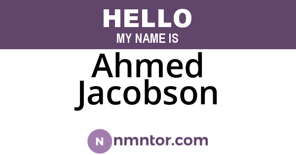 Ahmed Jacobson