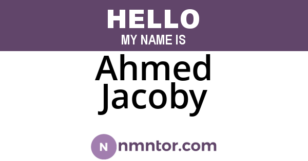 Ahmed Jacoby