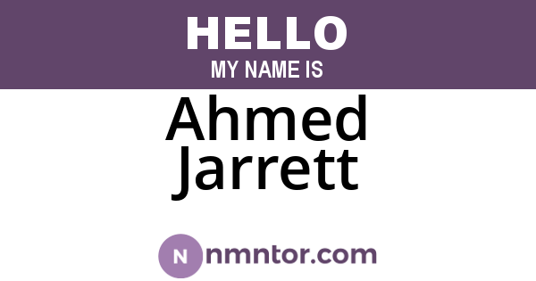 Ahmed Jarrett