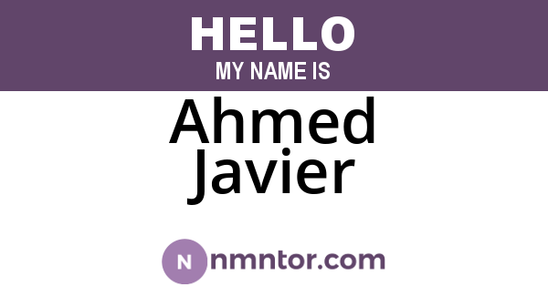 Ahmed Javier