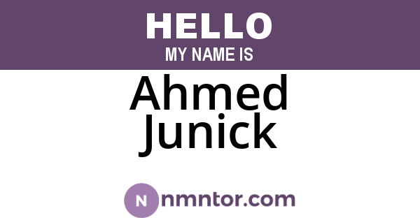 Ahmed Junick