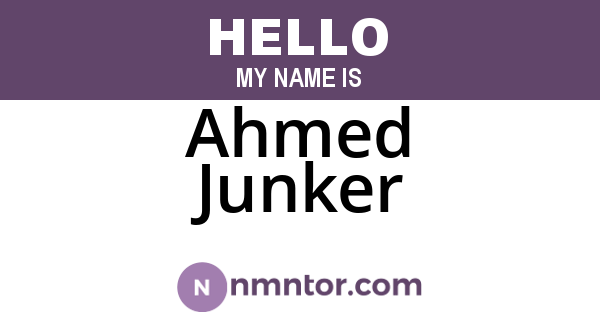 Ahmed Junker