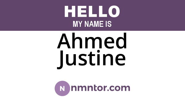 Ahmed Justine