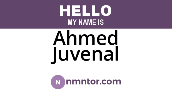 Ahmed Juvenal