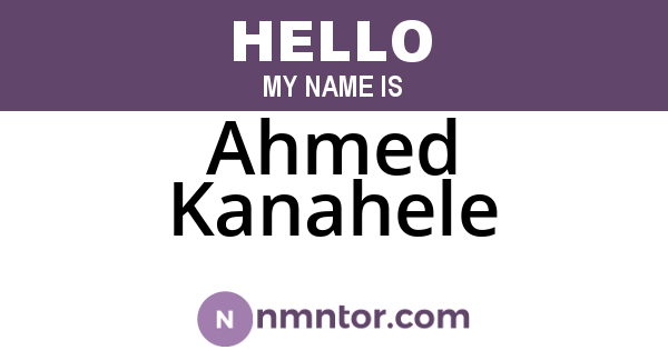 Ahmed Kanahele