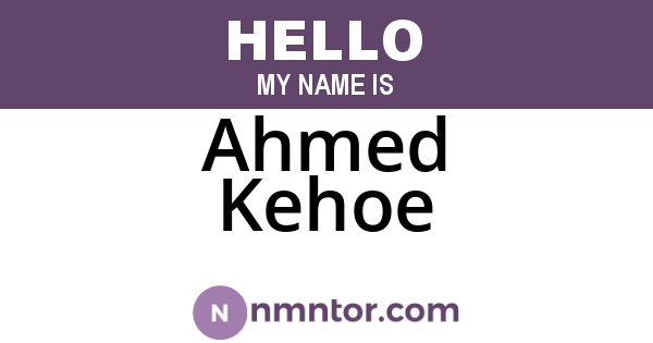 Ahmed Kehoe