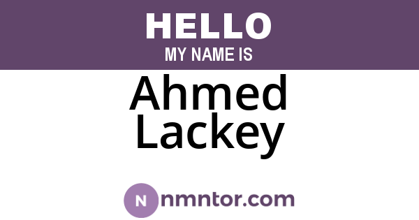 Ahmed Lackey