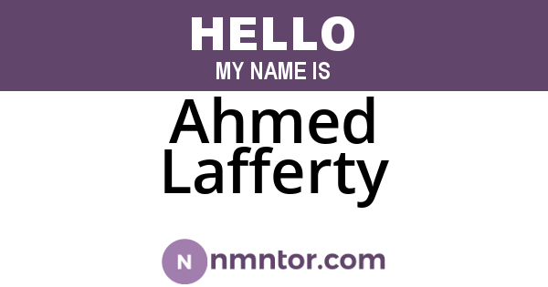 Ahmed Lafferty