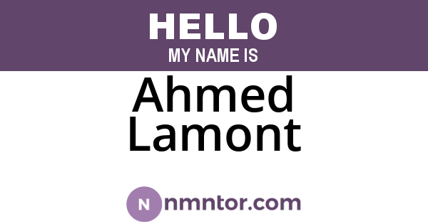 Ahmed Lamont