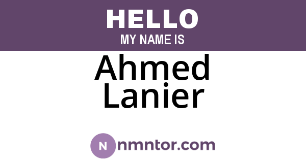 Ahmed Lanier