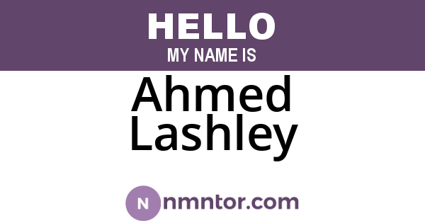 Ahmed Lashley