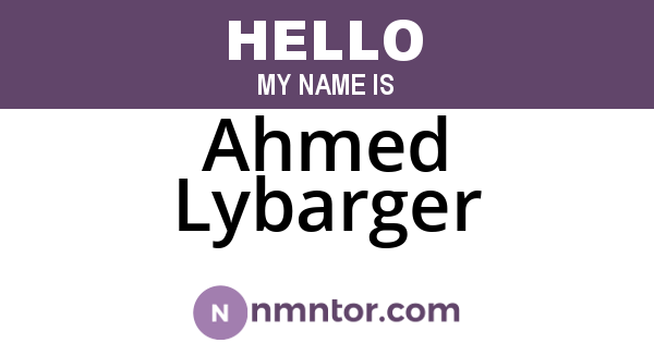 Ahmed Lybarger