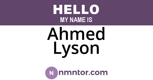 Ahmed Lyson