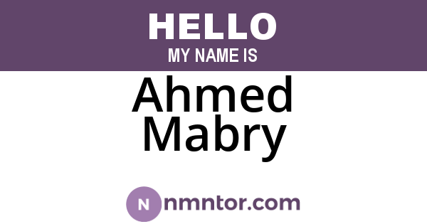 Ahmed Mabry