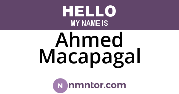 Ahmed Macapagal
