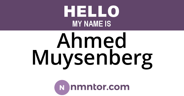 Ahmed Muysenberg