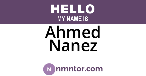 Ahmed Nanez
