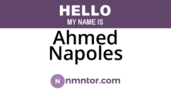 Ahmed Napoles