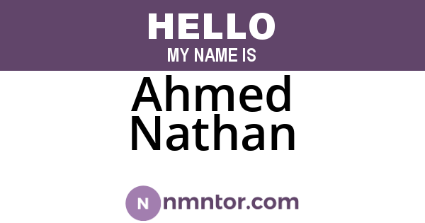 Ahmed Nathan