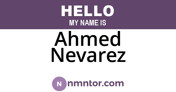 Ahmed Nevarez