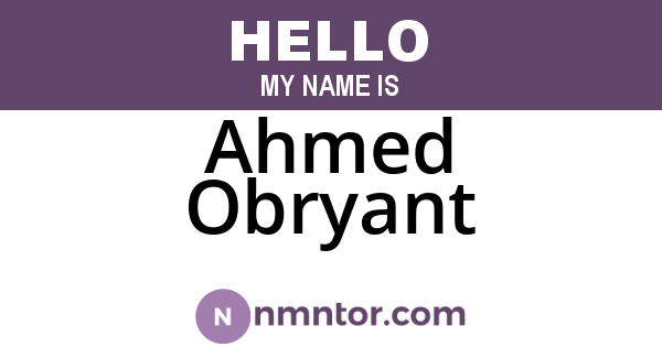 Ahmed Obryant