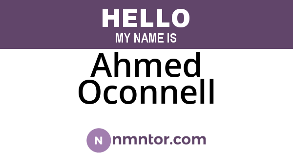 Ahmed Oconnell