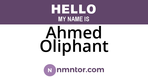 Ahmed Oliphant