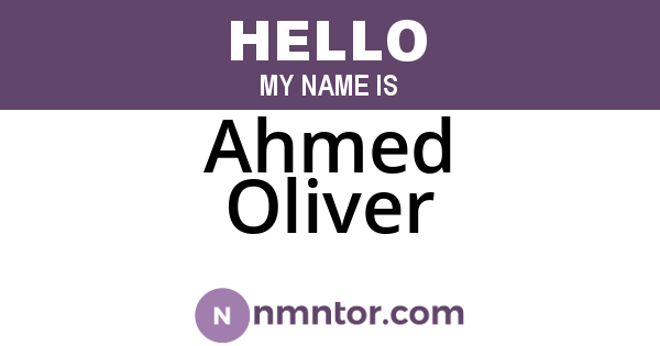 Ahmed Oliver