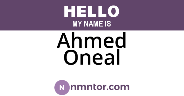 Ahmed Oneal
