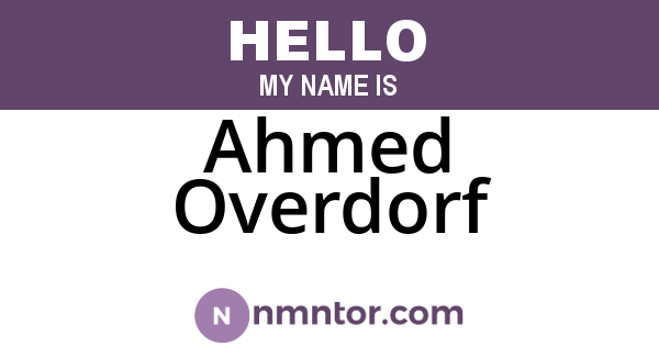 Ahmed Overdorf