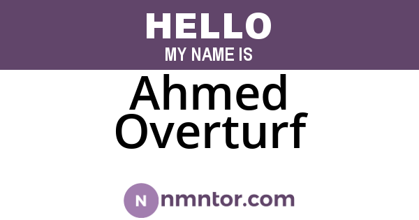 Ahmed Overturf