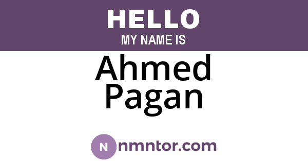 Ahmed Pagan