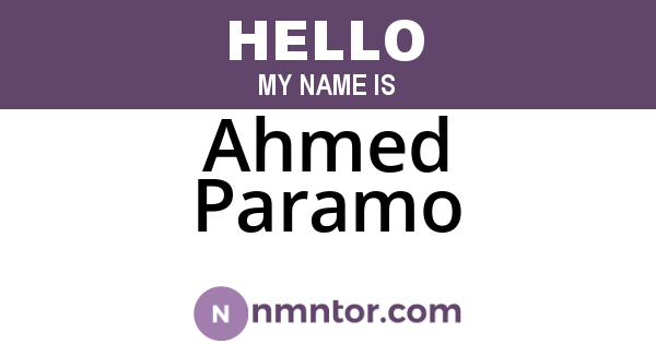 Ahmed Paramo