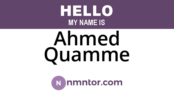Ahmed Quamme