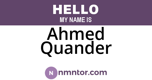 Ahmed Quander