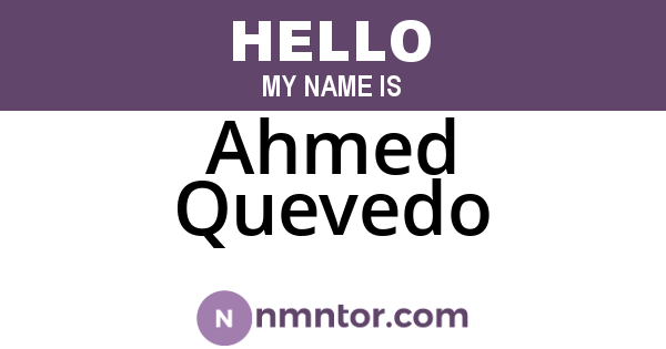Ahmed Quevedo
