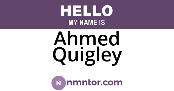 Ahmed Quigley