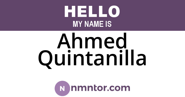 Ahmed Quintanilla