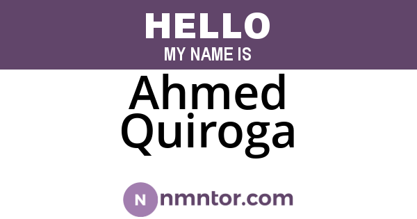 Ahmed Quiroga