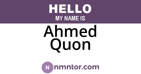 Ahmed Quon