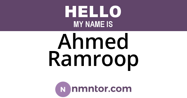 Ahmed Ramroop