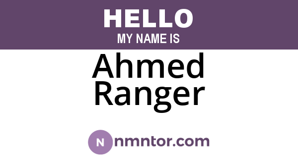 Ahmed Ranger