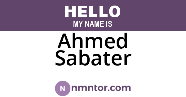 Ahmed Sabater