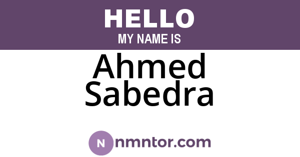 Ahmed Sabedra