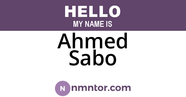 Ahmed Sabo
